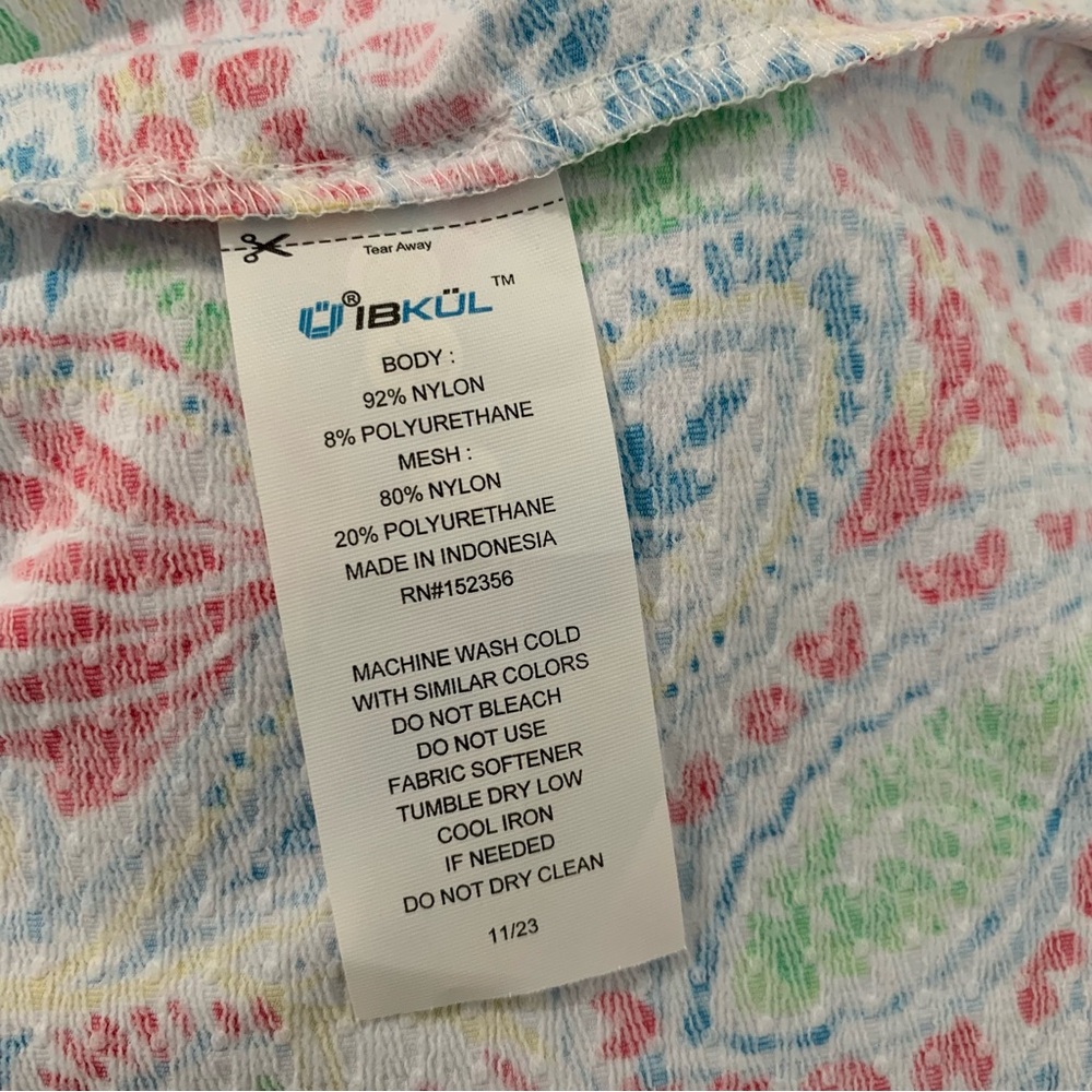 NWT Ibkul 1/4 Zip Shirt Top Womens M Golf Tennis Paisley UPF50 Mesh Vent Preppy - Picture 14 of 16